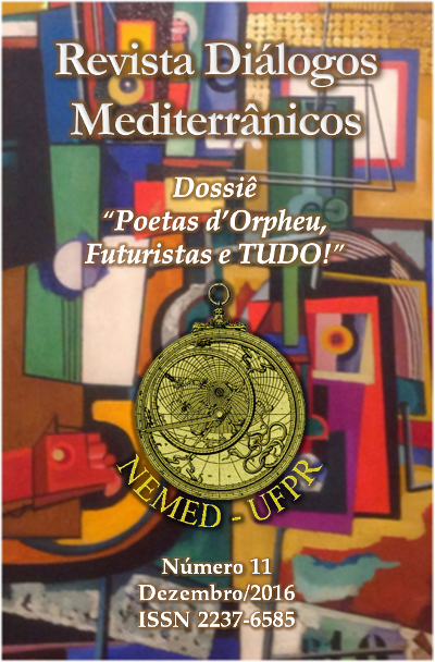 					Visualizar n. 11 (2016): Revista Diálogos Mediterrânicos - Dossiê "Poetas d'Orpheu, Futuristas e TUDO!"
				